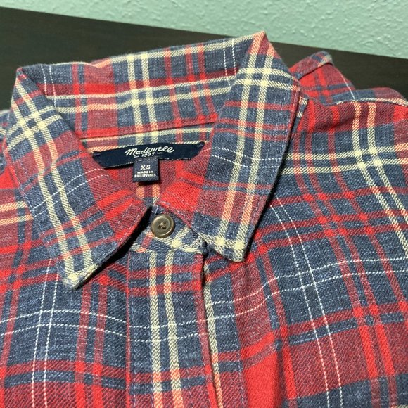 Madewell Ex-Boyfriend Lightweight Flannel in Bainbridge Plaid - Picture 3 of 4
